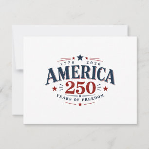 Convites América EUA 250º, 250 Anos de Liberdade