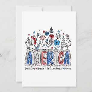 Convites América Liberdade Corajosa independência Poder 4 d