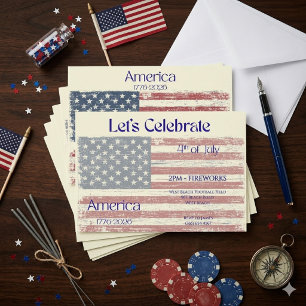 Convites América Patriótica 1776 - 2026 Celebração da Bande