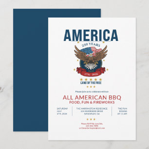 Convites América Patriótica 250º Churrasco Totalmente Ameri