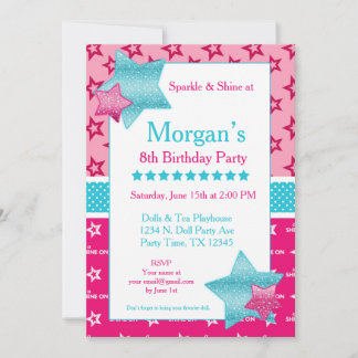 Convites American Birthday Girl Digital ou Printable Invite