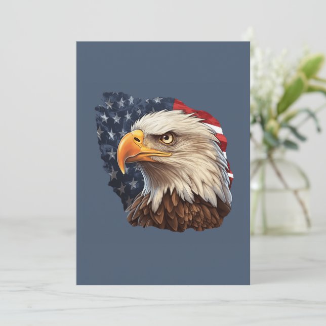 Convites American Flag Bald Eagle (Em pé/Frente)