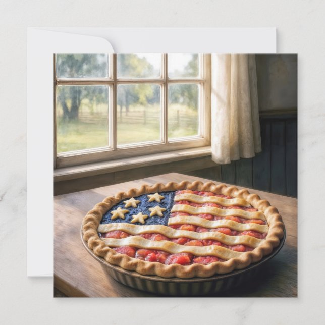 Convites American Flag Crust On Homemade Pie (Frente)