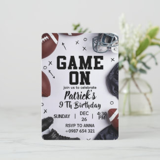 Convites American football birthday invitation