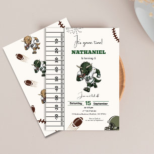 Convites American Football Triceratops dinossauro aniversár