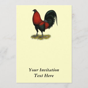 Convites American Game BB Black Red Rooster