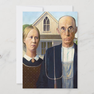 Convites American Gothic Classic Painting Grant Wood