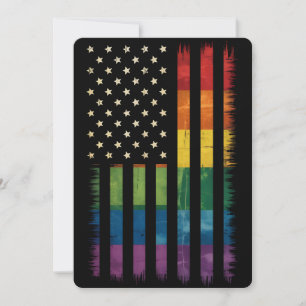 Convites American USA Flag Rainbow Prid Gay LGBTQ