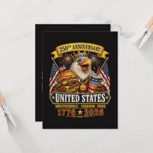 Convites Americano 1776 2026 250º 4 de julho Dia da Indepen