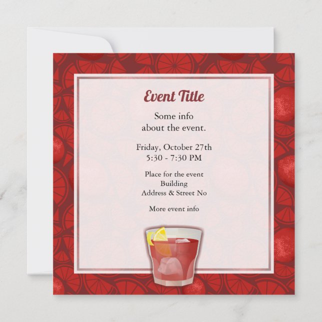 Convites Americano Cocktail (Verso)