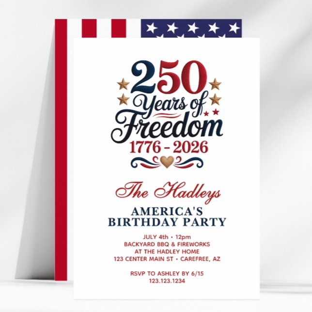 Convites America's 250 Backyard Birthday Party (Criador carregado)