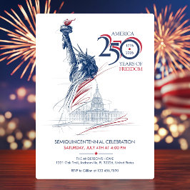Convites America's Semiquincentennial USA 250 Years Freedom