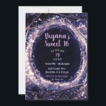 Convites Ametist Purple Modern Abstrato Glam Sweet 16<br><div class="desc">Personalizar para qualquer evento.</div>