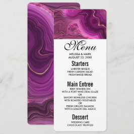Convites Ametista Roxo E Menu De Agato De Abstrato Dourado