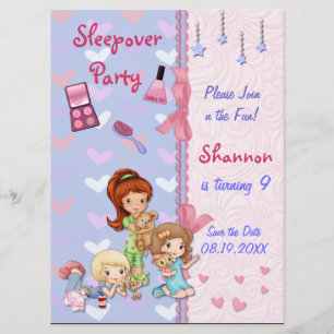 Convites Amigas de Pijama Festa de Aniversário