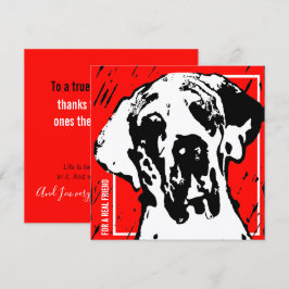 Convites Amigo Great Dane Quadrado Vermelho e Preto Linocut