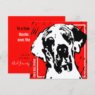 Convites Amigo Great Dane Quadrado Vermelho e Preto Linocut