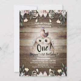 Convites Amigos Bohemianos de Penas Coruja e Passarinho Beb