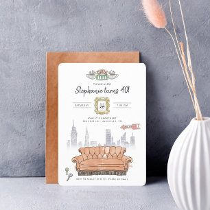 Convites AMIGOS™ Central Perk Watercolor Birthday Invit