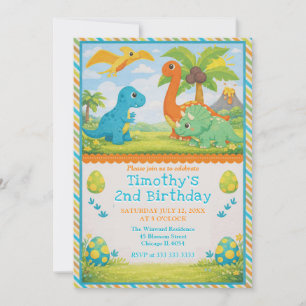 Convites Amigos Dinossauros Fofos Aniversário Infantil