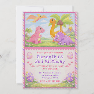 Convites Amigos Dinossauros Fofos Aniversário Infantil