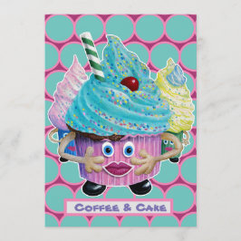 Convites Amigos e familiares divertidos e casuais, Bolo e c