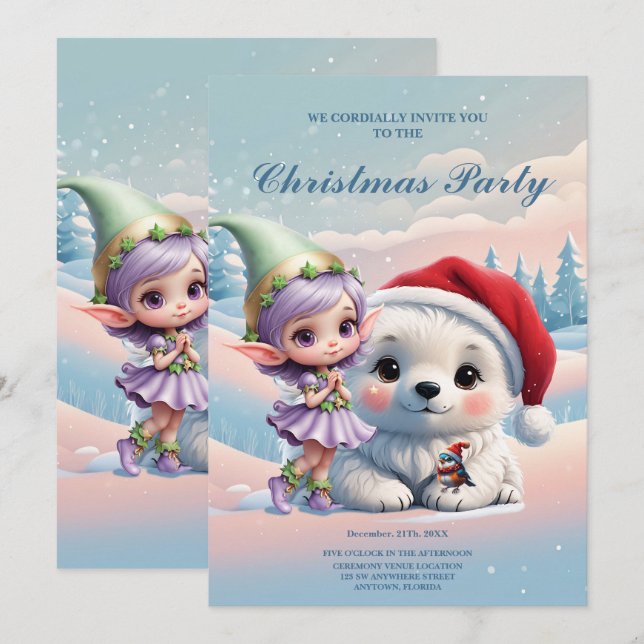 Convites Amigos num mundo de fantasia. (Frente/Verso)