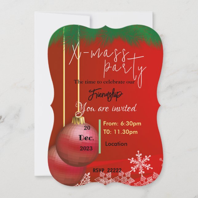 Convites Amigos para o Natal (Frente)