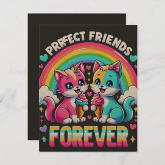 Convites Amigos Puros para Gato Kawaii Cute