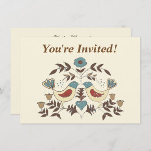 Convites Amish Hex Sinal Bird Americana da Pensilvânia Hola