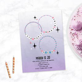 Convites Amizade Bracelets Roxo Aniversário
