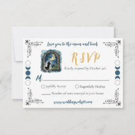 Convites Amo-te à Placa RSVP de Casamento Celestial da Lua