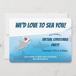Convites Amo-te a Ver-te Tubarões Festa Virtual de Natal Az