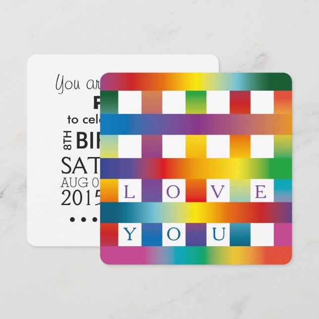 Convites Amo você (Frente/Verso)