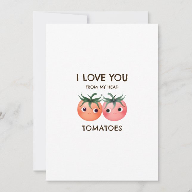Convites Amo você de todo o coração tomates Valentines casa (Frente)