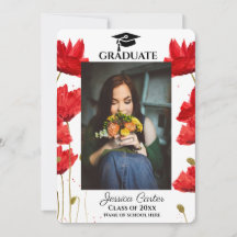 Amoedo de Papoulas Vermelhas Floral Rústico para F