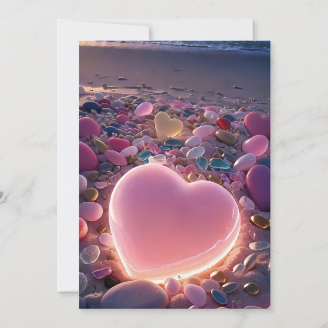 Convites Amor à beira-mar: Casamento Radiante de Praia do C (Frente)