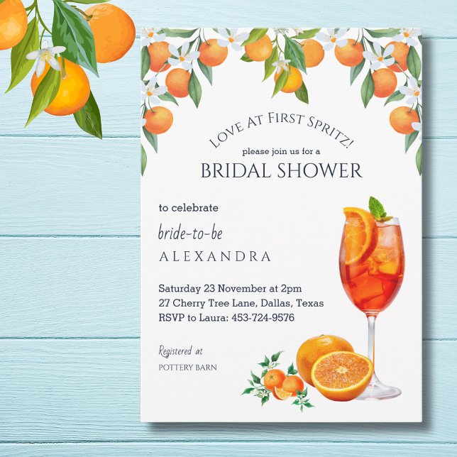 Convites Amor à Primeira Bebida com Citrus e Aperol Chá de  (Criador carregado)