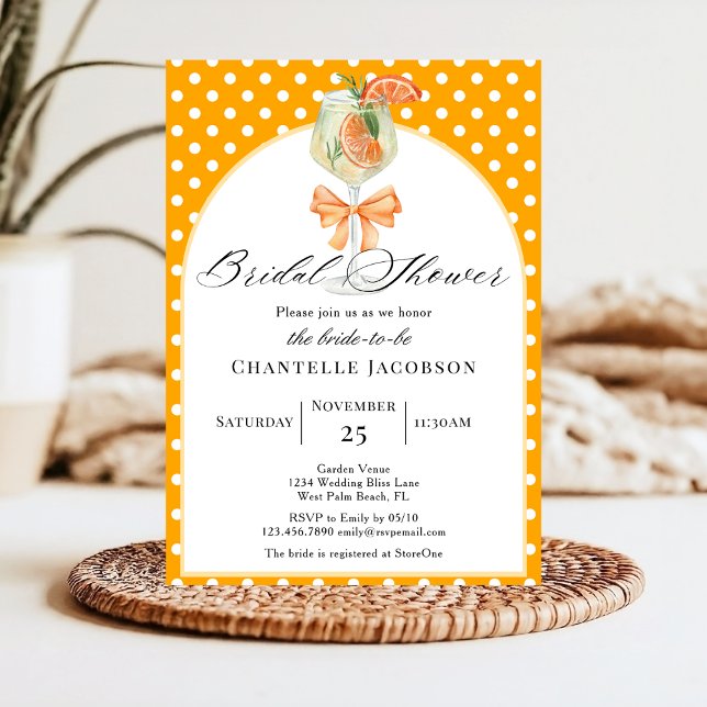 Convites Amor à Primeira Espuma Laranja Bridal Shower Espum (Criador carregado)