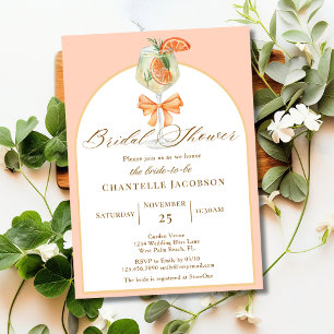 Convites Amor À Primeira Spritz Boho Laranja Chá de Noiva