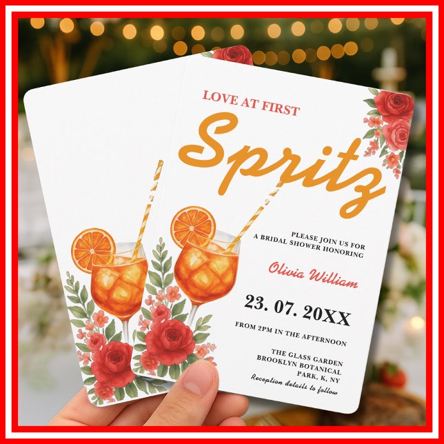 Convites Amor à Primeira Spritz | Chás de Noiva com Citros  (Criador carregado)