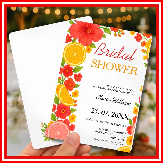 Convites Amor à Primeira Spritz Chuveiro de Noiva Laranja C (Criador carregado)