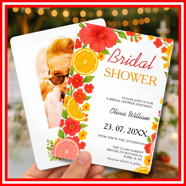 Convites Amor à Primeira Spritz Chuveiro de Noiva Laranja C (Criador carregado)