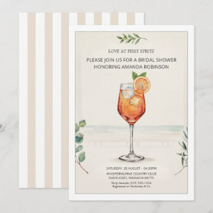 Convites Amor à Primeira Spritz Elegância Costeira Chá de N