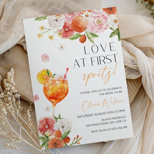 Convites Amor à Primeira Spritz Festa de Chá de Noiva (Criador carregado)