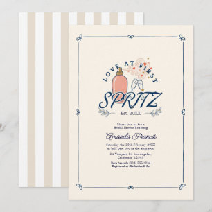 Convites Amor à Primeira Spritz Festa de Chá de Noiva Prépp