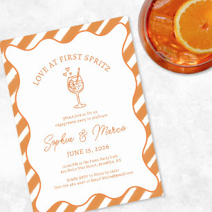 Convites Amor à Primeira Spritz Festa de Engajamento Laranj