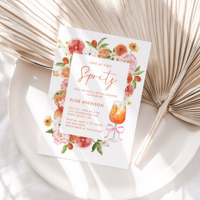 Convites Amor à Primeira Spritz Floral Chá de Noiva (Criador carregado)