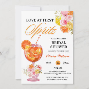 Convites Amor à Primeira Spritz Floral Cocktail Chá de Noiv