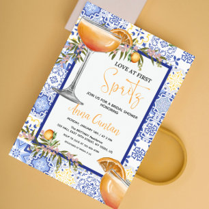 Convites Amor à Primeira Taça Chuveiro de Noiva Mediterrâne